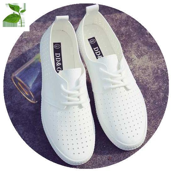 2020新款百搭韩版小白鞋平底帆布鞋女士休闲鞋镂空透气鞋白色鞋子