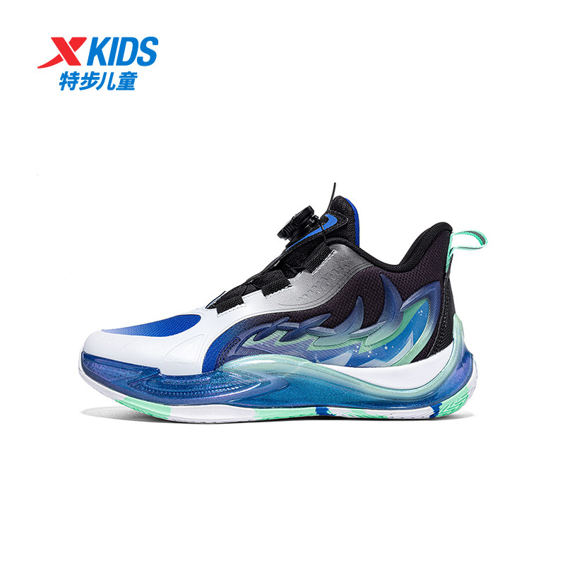 特步童鞋儿童篮球鞋男中大童春夏季旋转纽扣运动鞋子官方品牌清仓
