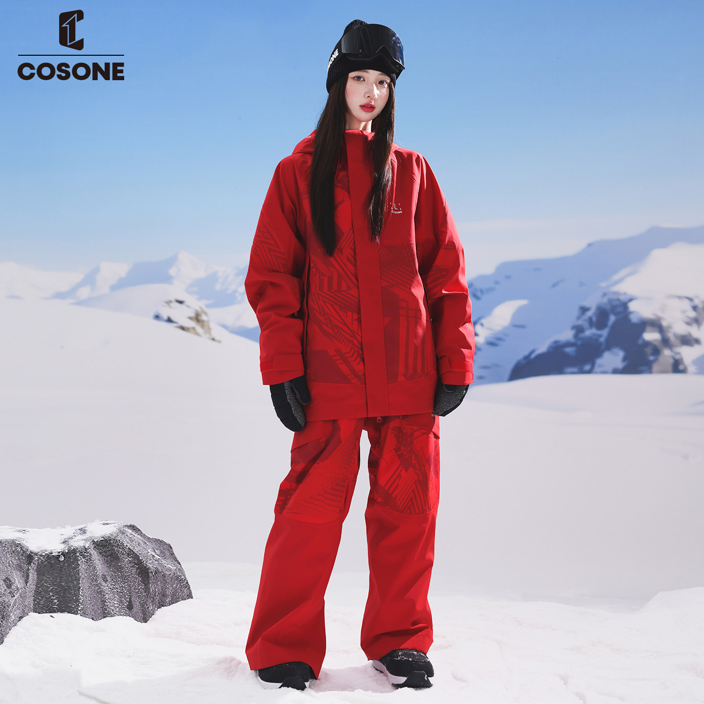COSONE新款3L单板滑雪服套装防风