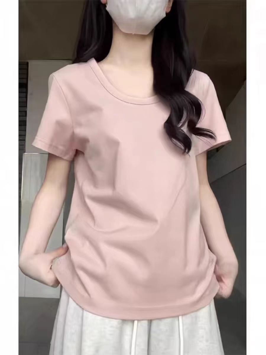 短袖t恤女2024夏大码胖MM宽松