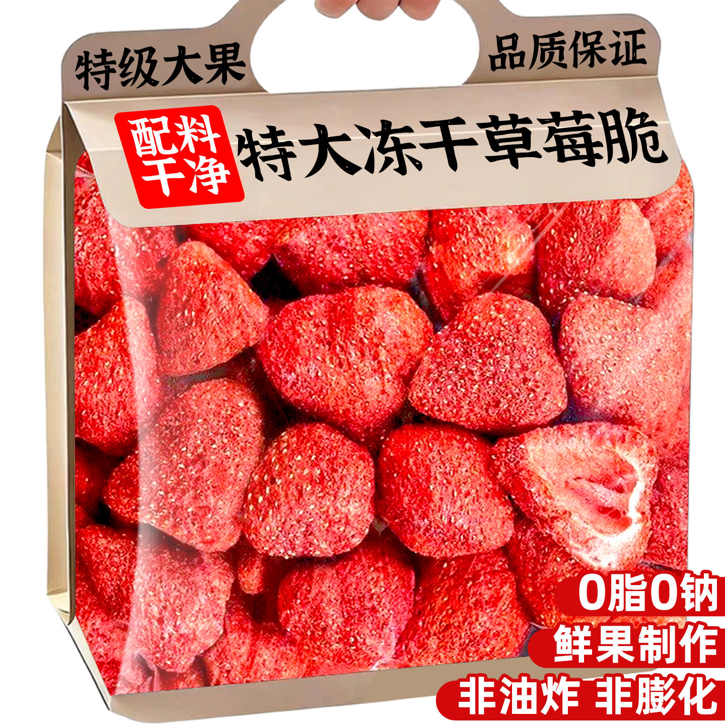 冻干草莓脆水果干雪花酥烘焙专用原材料整颗装饰零食官方旗舰店