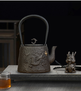 晋艺坊手工铸铁烧水煮茶电陶炉电磁炉家用送礼生肖茶壶祥龙纳福