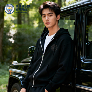 【官方正版】曼城俱乐部 | 秋冬新款黑色运动外套简约男女款