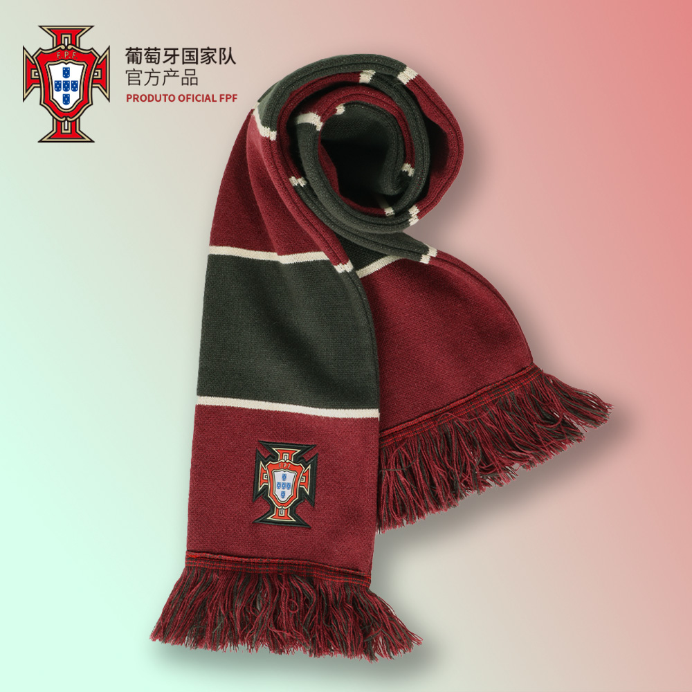葡萄牙红绿复古拼色围巾 冬季保暖围脖
