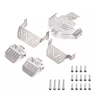 KCCP RC攀爬车TRX4底盘护甲 T4前后护板 护蛋不锈钢防刮护底5件套