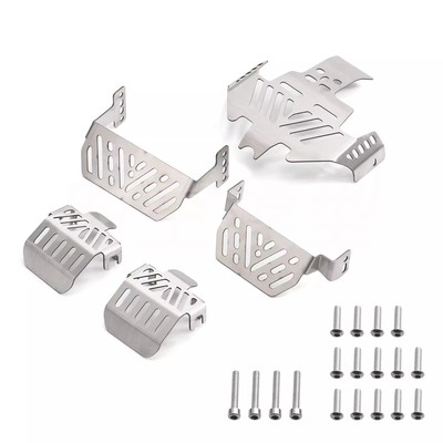 KCCP RC攀爬车TRX4底盘护甲 T4前后护板 护蛋不锈钢防刮护底5件套