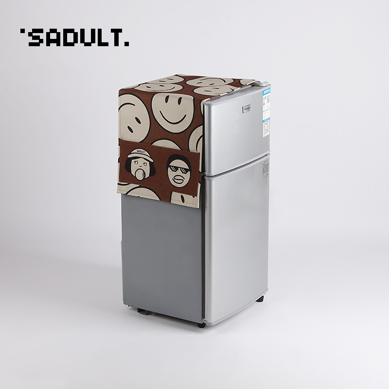 SADULT 귀여운 전자 레인지 커버 단일 및 이중 도어 냉장고 세탁기 커버 먼지 커버면 및 린넨 유니버설