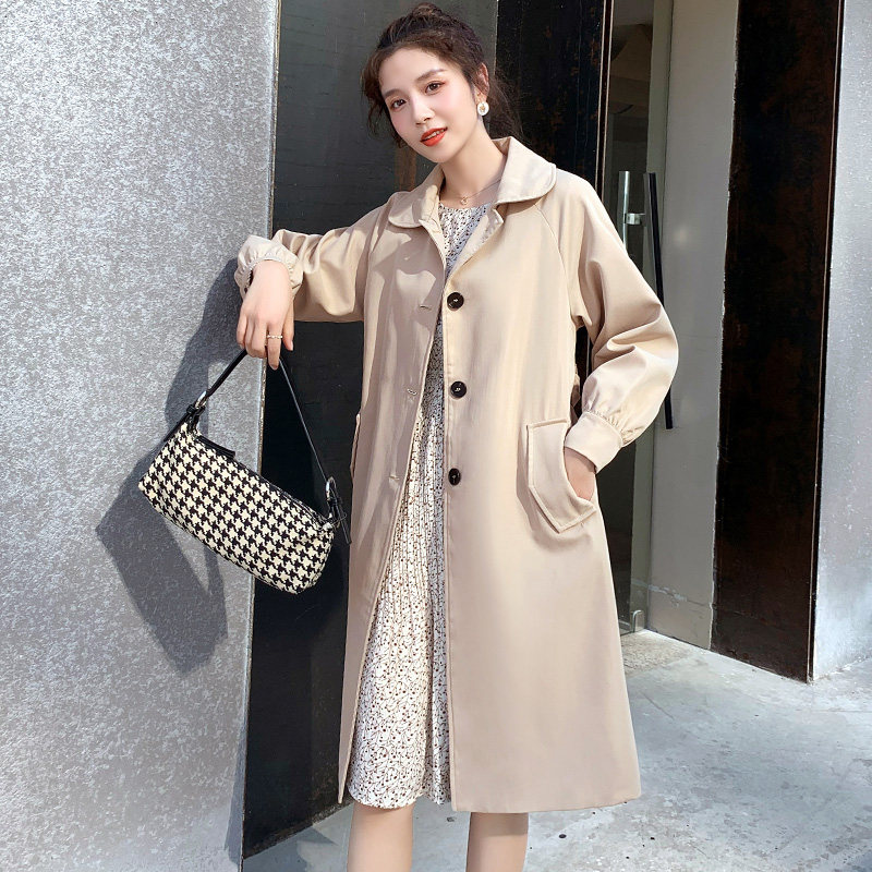 风衣女中长款小个子2020秋季装今年新款韩版宽松气质流行大衣外套