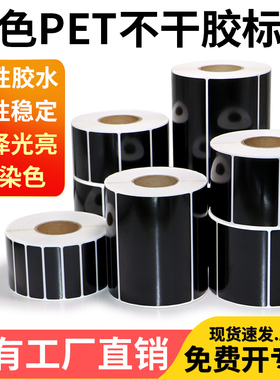 黑色PET不干胶标签20*10 30 40 50 60 70 80 100条码碳带打印机PP合成纸PVC电子电器铭牌定制加粘防水油贴纸