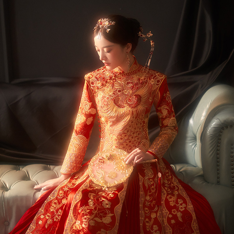 秀禾服2020新款嫁衣中国风婚纱中式礼服修身结婚敬酒服新娘出阁服