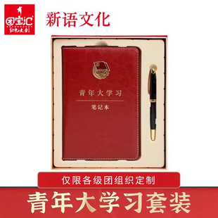 新语文化 团务用品青年大学习笔记本套装团员工作笔记本套装金属签字笔会议记录本学习奖励日记本商务套装