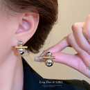 个性 冷淡风耳环 创意大小球撞色耳钉女独特设计感简约气质网红爆款