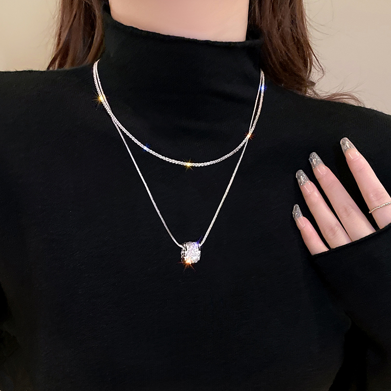 女合金双层叠戴小蛮腰项链