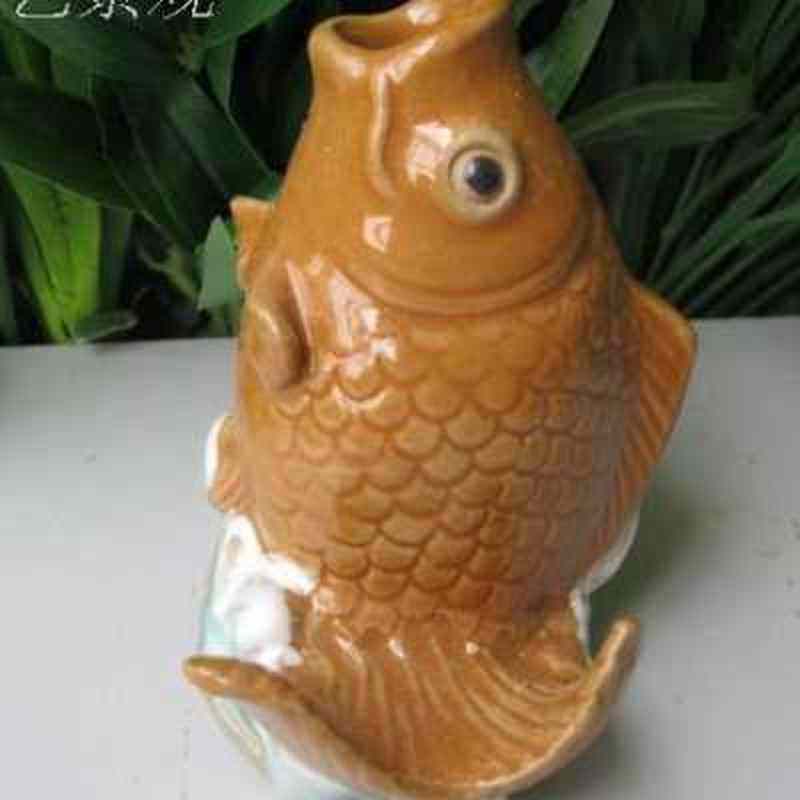 吸水件假山陶多配石流水四寸鲤鱼盆景m配件瓷肉水族造景摆件o