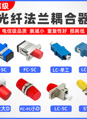 网立方 光纤耦合器法兰对接头lc单工法兰盘连接器SC适配器FC转接器sc/fc方口圆口lc法兰lc耦合器lc转sc电信级