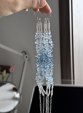 ERSHI尔时｜既白 原创设计海蓝宝珍珠手工串珠925银可调节手链