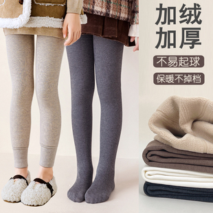 保暖儿童九分裤 袜冬季 加绒加厚外穿中大童连裤 3个厚度女童打底裤