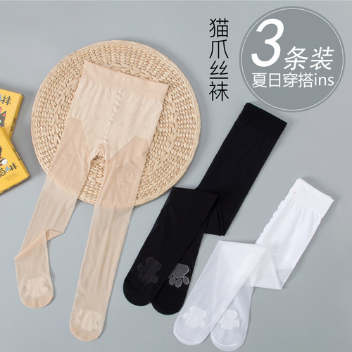 女童丝袜超薄夏季舞蹈袜猫爪袜