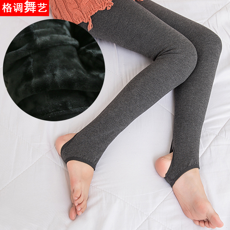 秋冬季儿童黑色连裤袜加绒小女孩打底袜加厚女童打底裤踩脚舞蹈袜