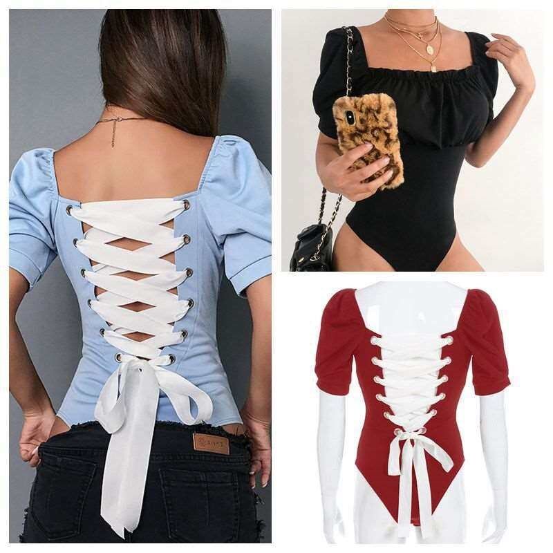 2019 bubble sleeve straps jumpsuit women泡泡袖绑带连体衣女|ruв категории Женская одежда, женской одежды - от Buy2taobao.com для оказания профессиональной услуги покупки агента Taobao