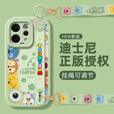 迪士尼适用vivos50手机壳女新款腕带S50个性保护套网红可爱S50Promini硅胶软气质vi防摔挂绳支架卡通头像全包