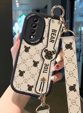 适用华为p60art手机壳荣耀90斜挎跨p50e背挂绳80gt硅胶磨砂70简约40高级p30腕带60pro女暴力熊新款防摔保护套