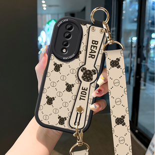 防摔保护套 适用华为p60art手机壳荣耀90斜挎跨p50e背挂绳80gt硅胶磨砂70简约40高级p30腕带60pro女暴力熊新款