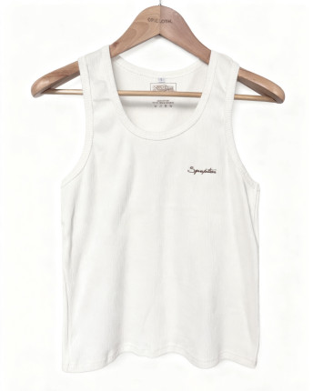 syncopation刺绣小标紧身背心