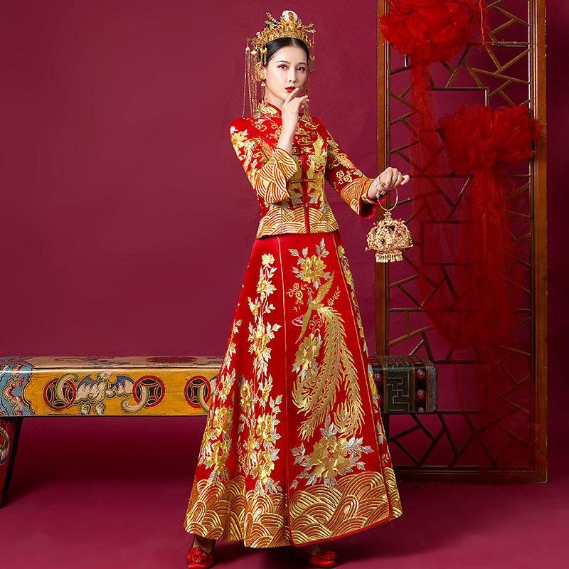 秀禾服2020新款夏季结婚薄款禾秀服中式新娘礼服嫁衣秀和服禾服女