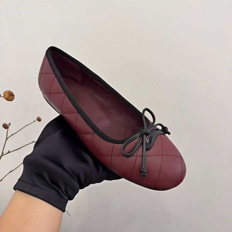 cocy法式菱格蝴蝶结芭蕾鞋女真皮浅口平底单鞋软底一脚蹬2026新款,女鞋,时尚芭蕾鞋,淘宝优惠券,粉丝福利购,淘宝优惠卷