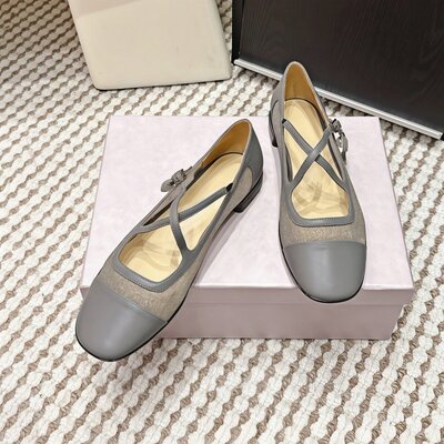 cocy法式复古交叉带玛丽珍鞋女圆头平底单鞋百搭芭蕾鞋2026新款