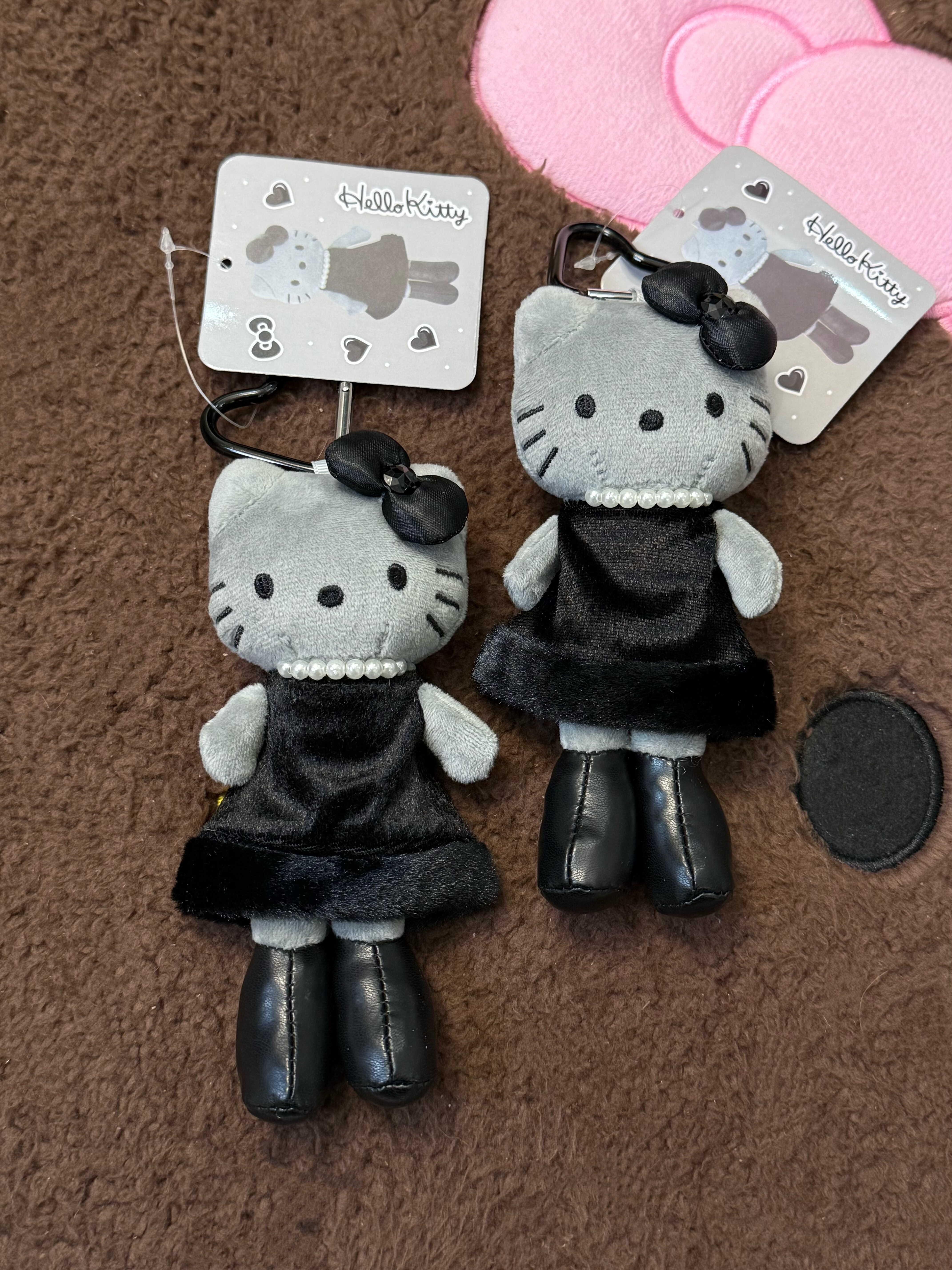 灰皮丝绒珍珠helloKitty包包挂件可爱毛绒玩具挂饰kitty挂件