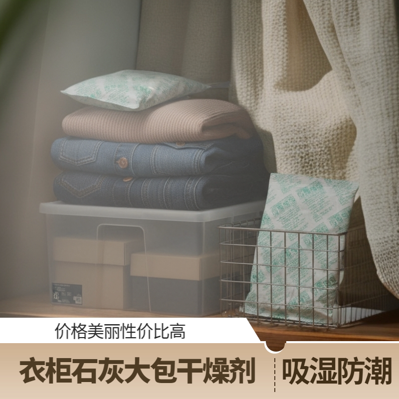 干将石灰粉干燥剂衣物食品防潮防霉室内除湿袋衣柜地板防虫防潮剂图片