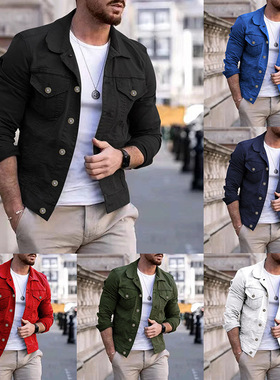 欧美男装2024秋季潮流时尚休闲宽松外套多口袋工装夹克Men jacket