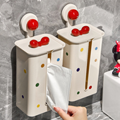 吸盘洗脸巾收纳盒壁挂式 纸巾盒卫生纸盒化妆室擦洗脸巾棉柔巾置物