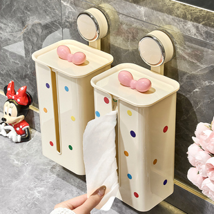 吸盘洗脸巾收纳盒纸巾盒壁挂式免打孔化妆室卫生纸盒厕所卫生纸置