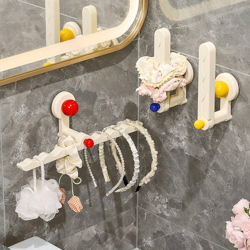 吸盘发夹发圈发箍收纳神器卫生间壁挂墙上发饰头绳抓夹多巴胺挂钩,收纳整理,首饰盒,淘宝优惠券,粉丝福利购,淘宝优惠卷