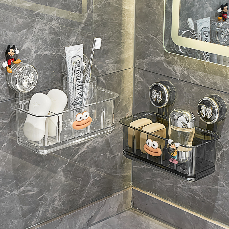 艾加达旋钮吸盘浴室沥水置物架