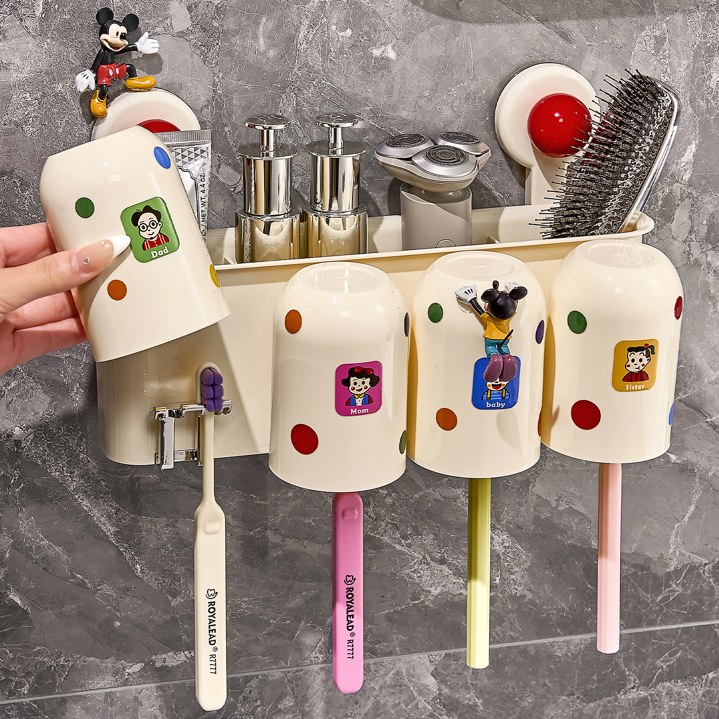 【2025新款】吸盘多巴胺牙刷架子