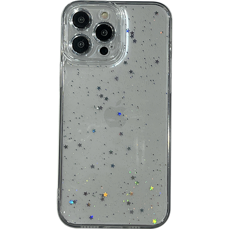 恩王 日韩ins小众透明滴胶闪粉星星适用iphone17pro max苹果16手机壳的新款15创意14情侣13plus女