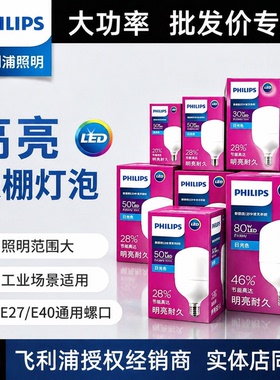 飞利浦LED大功率E27E40中低天棚灯灯泡24W30W40W50W65W80W恒亮型