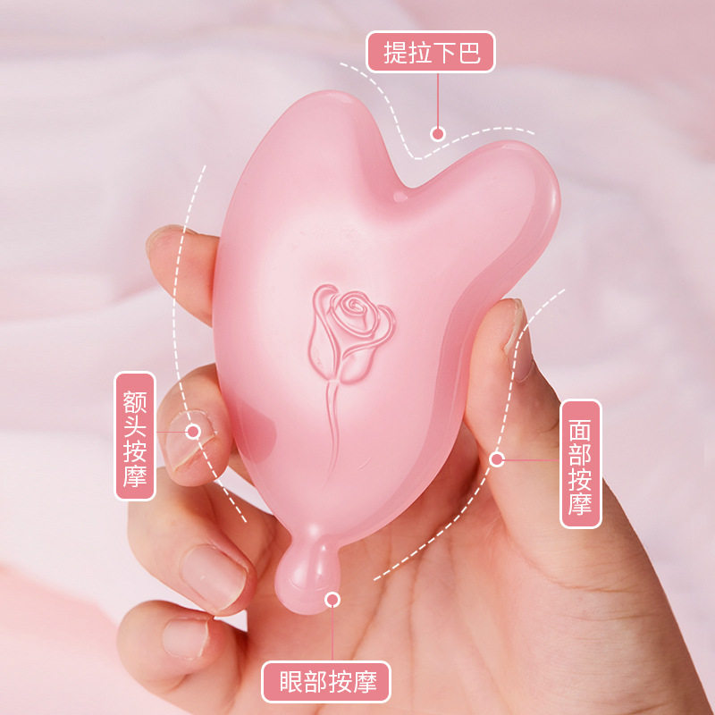 树脂蜜蜡玫瑰花刮痧板按摩精油搭配美容院面部专用全身拨筋按摩板