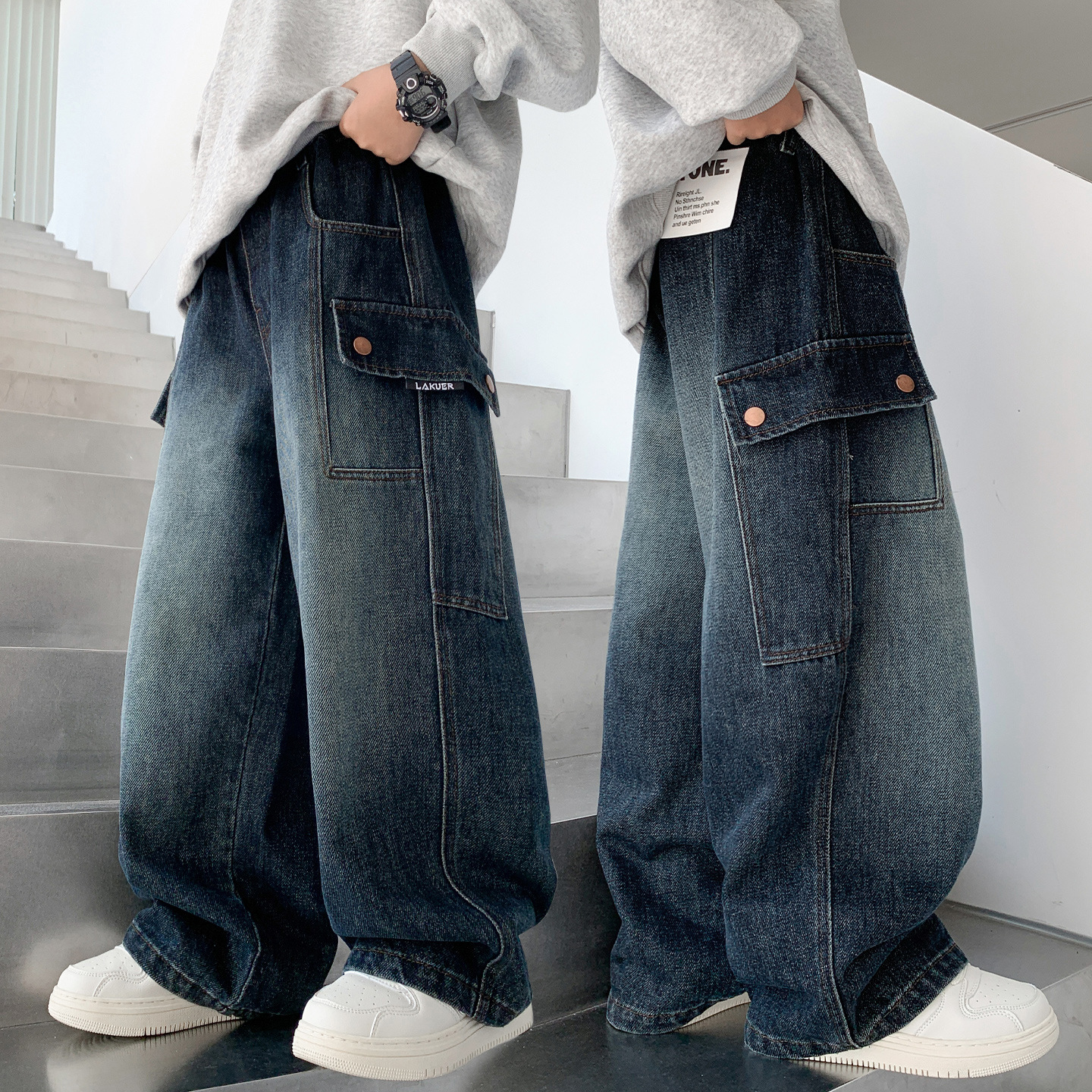 男童裤子秋装中大童2025新款儿童帅气牛仔裤男孩春秋直筒休闲长裤