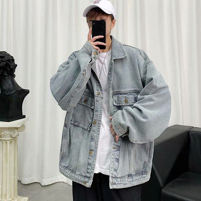牛仔外套男款春秋冬季衣服美式潮牌纯色宽松百搭学生工装休闲夹克