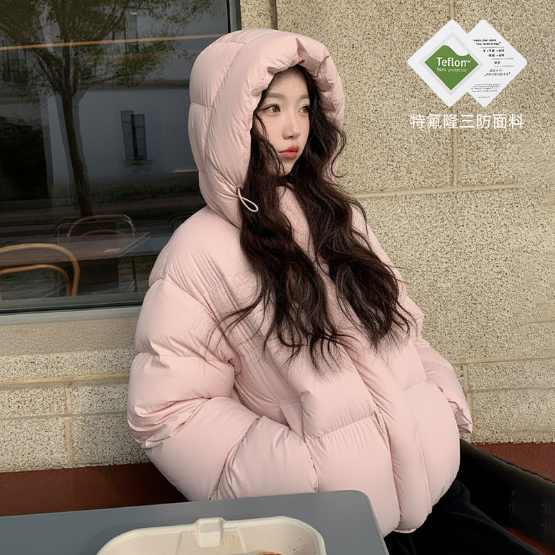 短款羽绒服女款爆款2025新款正品新国标90白鸭绒外出外套黑色连帽