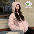 正品 短款 2025新款 爆款 新国标90白鸭绒外出外套黑色连帽 羽绒服女款