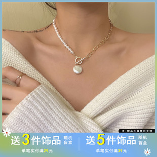 新潮款 锁骨链908 拼接时尚 日韩气质唯美珍珠项链淑女简约颈链个性