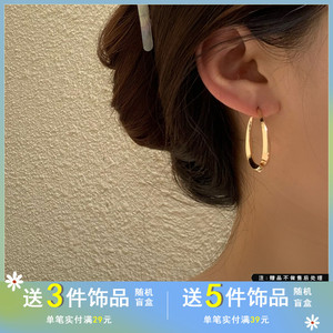 s925银针一款两戴耳钉女金属耳环