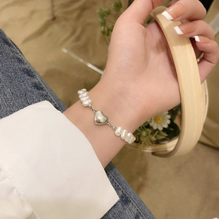 爱心手链甜美不规则珍珠手串ins风可调节手饰品5506 觅韩韩国夏季