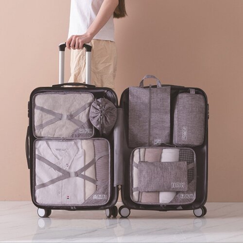 2019旅行收纳袋7件套套装 行李箱收纳包旅游用品旅行箱整理袋衣服